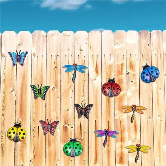 Metal Butterfly Wall Decor, 4 Butterflies and 4 Dragonfly, 4 Ladybugs Wall Decor - Picture 5 of 6